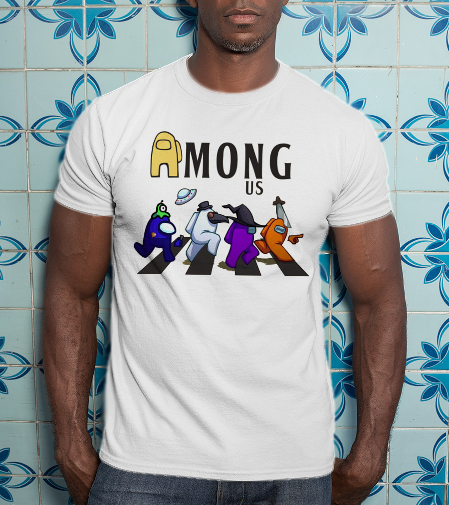 Cross Impostors Walking Street Among Us Characters T-Shirt