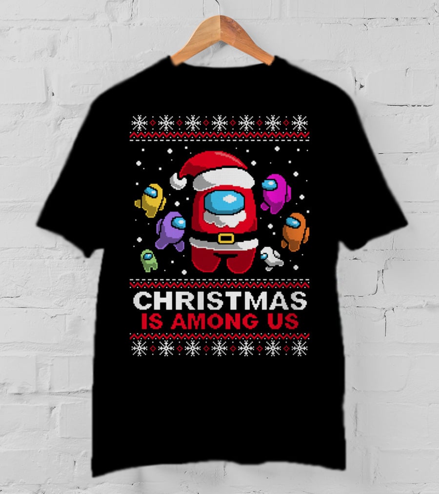 CHRISTMAS IS AMONG US Impostors Santa Snowflakes T-Shirt