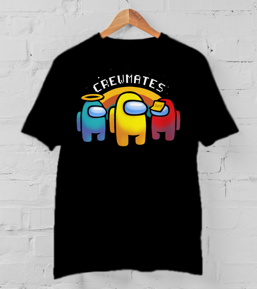 Crewmates Among Us Impostors Dumb Note Halo Rainbow T-Shirt