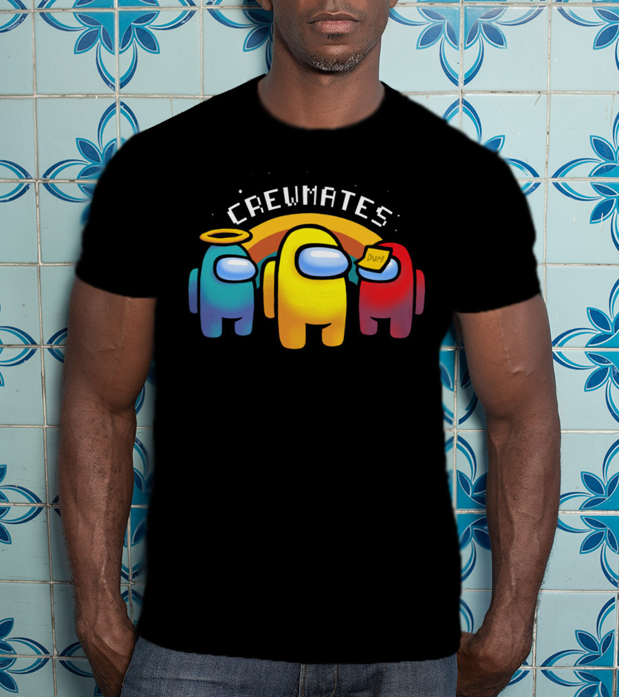 Crewmates Among Us Impostors Dumb Note Halo Rainbow T-Shirt