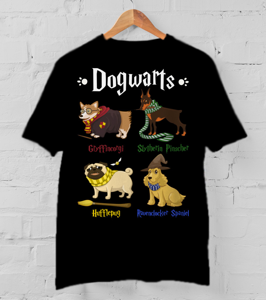 Dogwarts Gryffincorgi Slytherin Pinscher Hufflepug Ravenclawker Spaniel T-Shirt