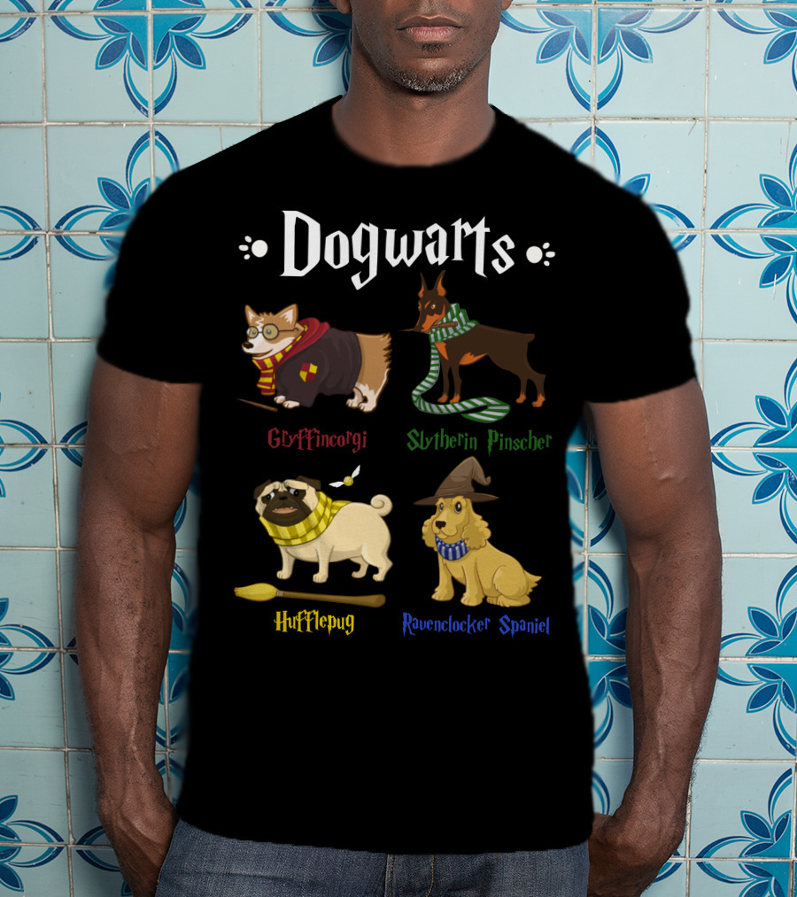 Dogwarts Gryffincorgi Slytherin Pinscher Hufflepug Ravenclawker Spaniel T-Shirt