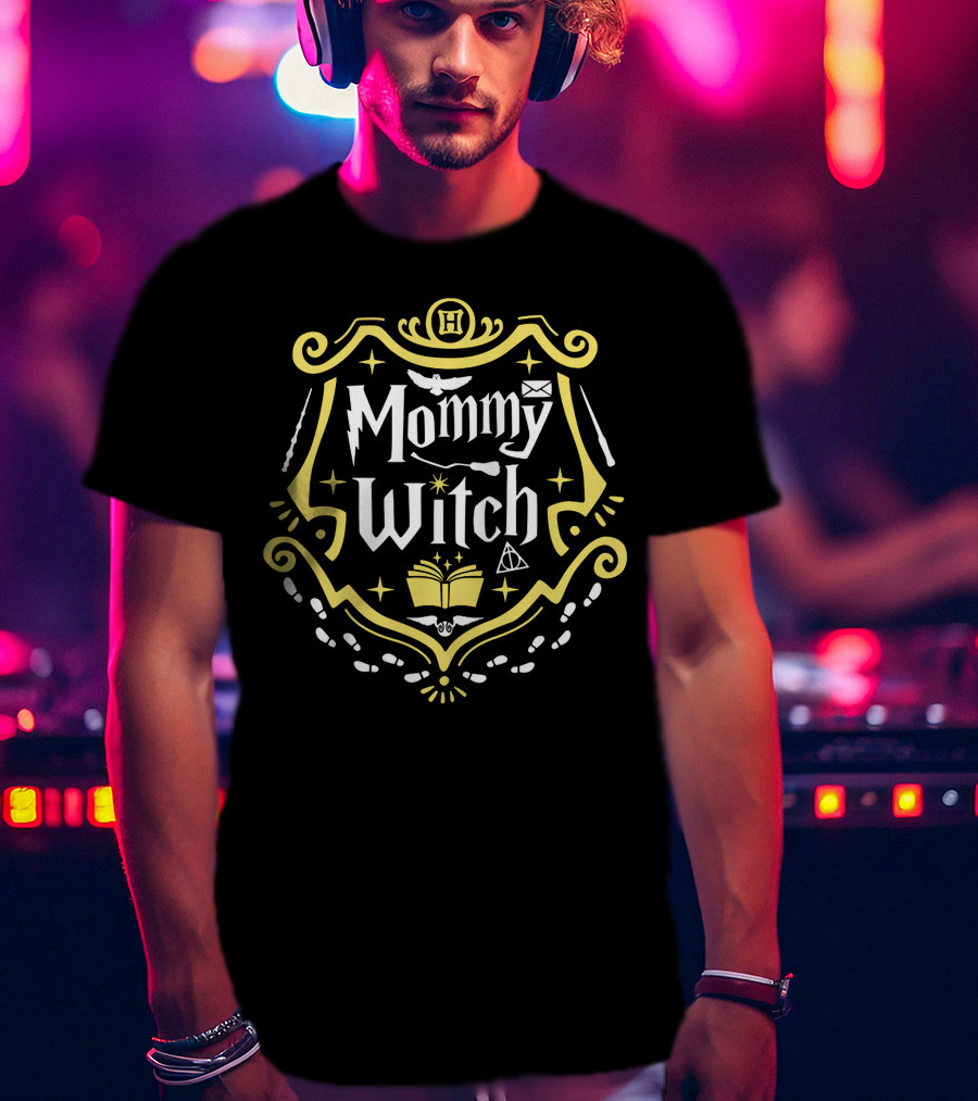 Mommy Witch Crest With Magical Symbols And Book T-Shirt