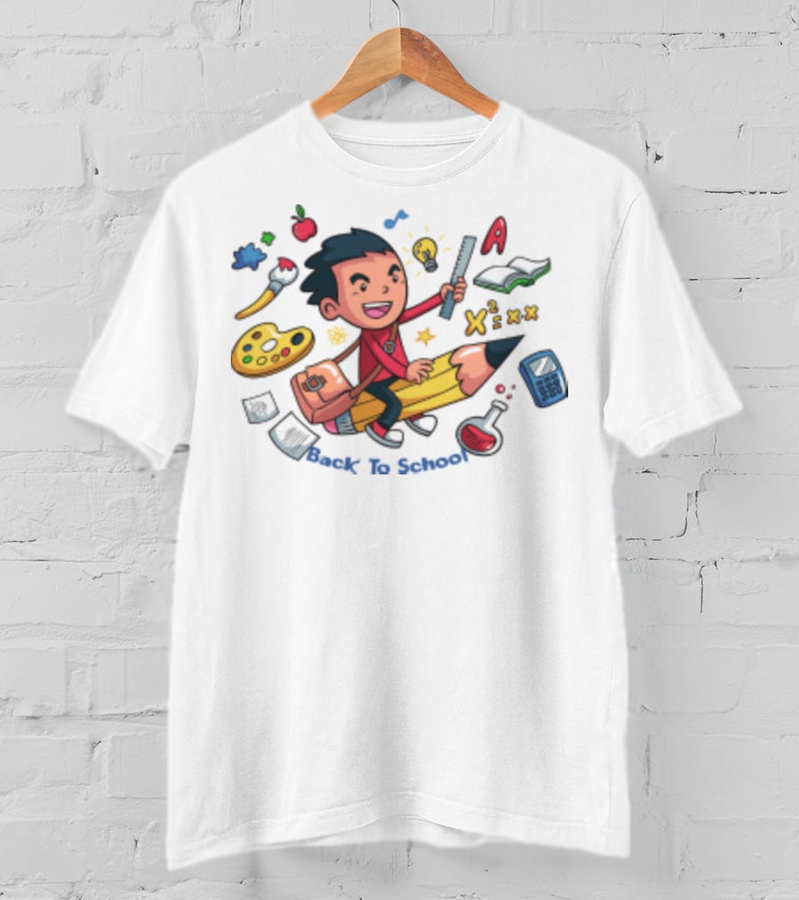 Fly To School Back To School Adventure With Art Mathematics And Science Elements T-Shirt