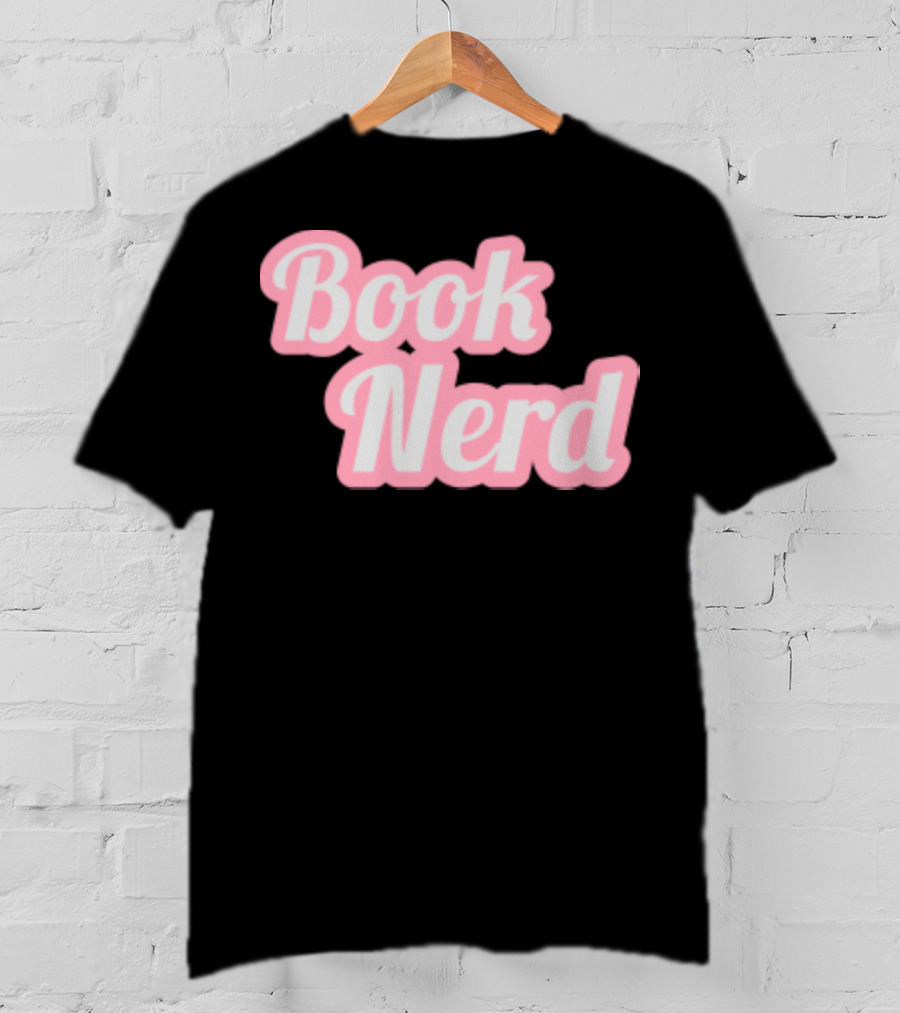 Book Nerd Back To School Style Pink Bubble Letters T-Shirt