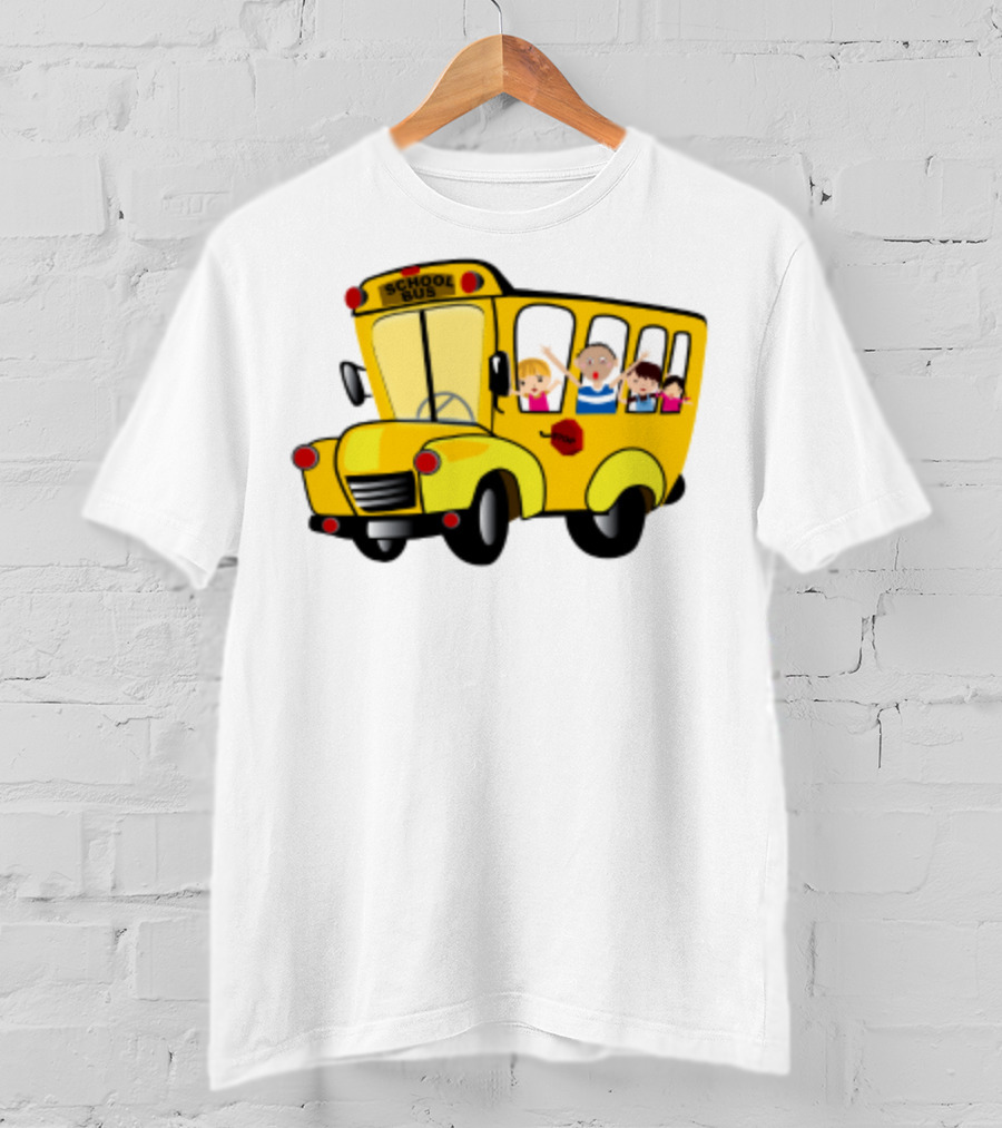 Cheerful School Bus Ride Back To School With Kids T-Shirt