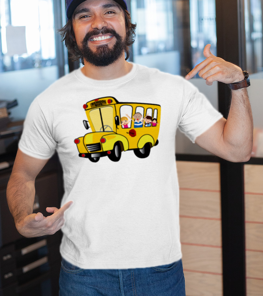 Cheerful School Bus Ride Back To School With Kids T-Shirt