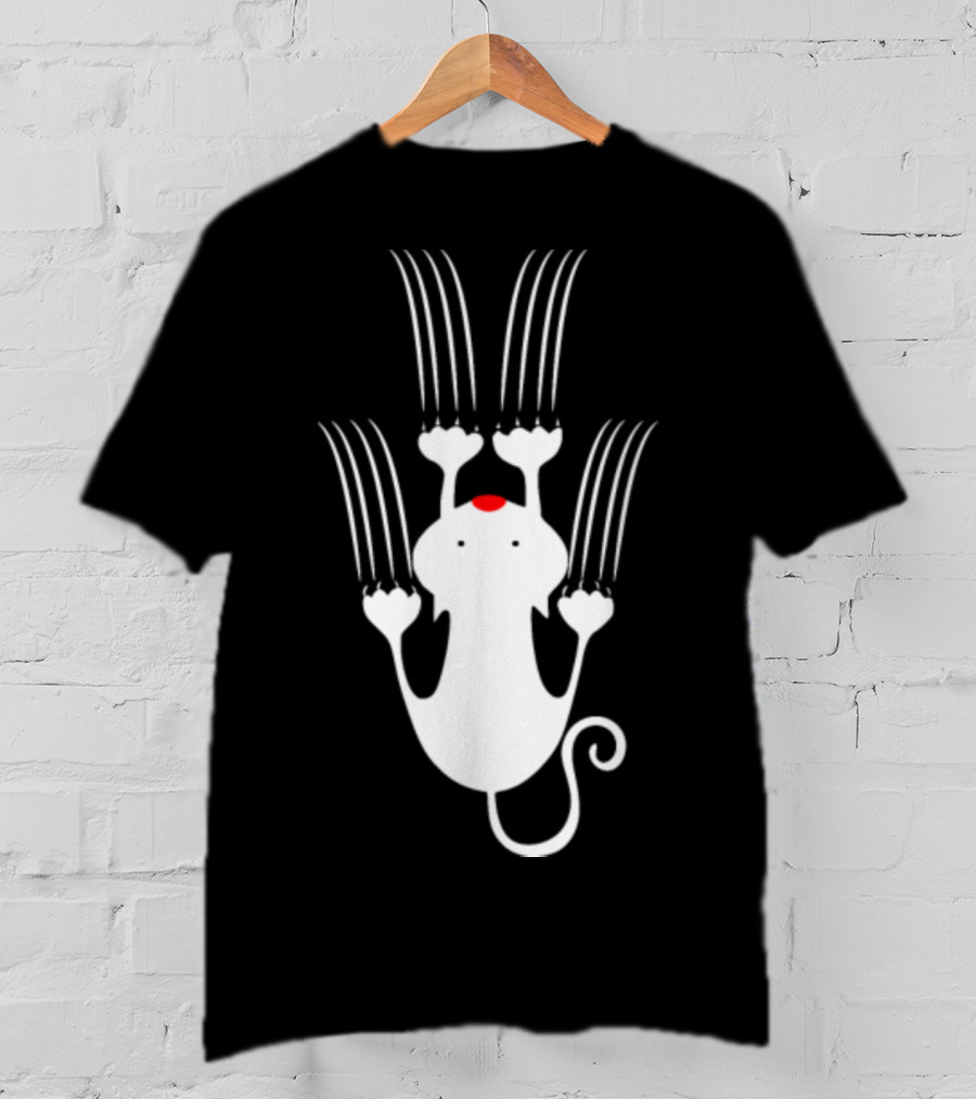 Playful Love Kitty Cats Clawing Upward T-Shirt