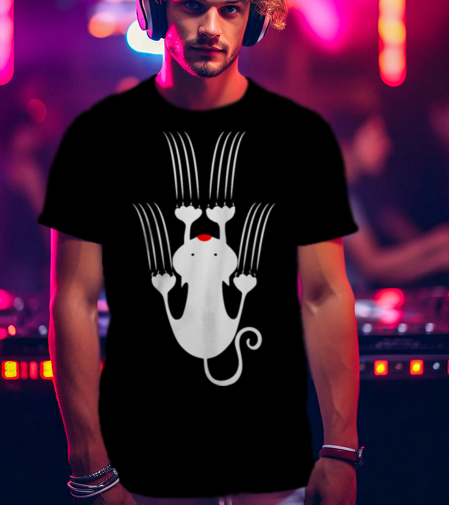 Playful Love Kitty Cats Clawing Upward T-Shirt