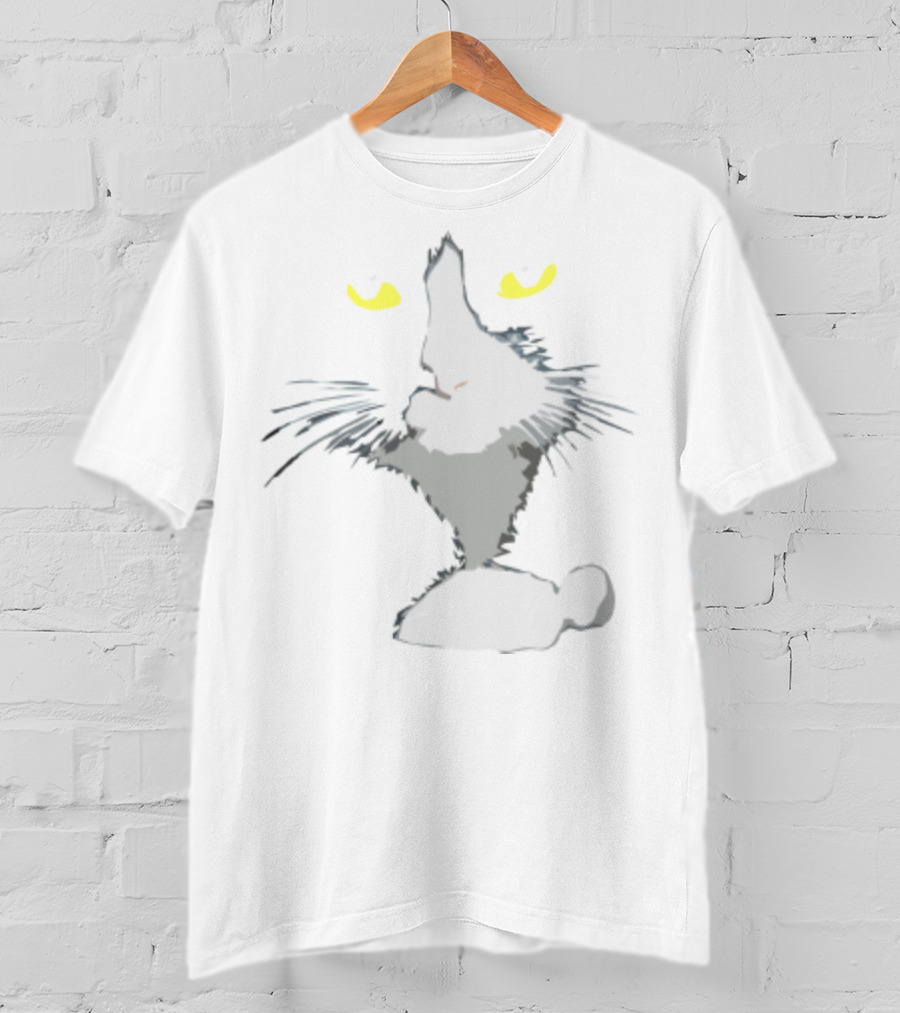 Intriguing Kitty Cats Illustration With Expressive Whiskers And Bright Eyes T-Shirt