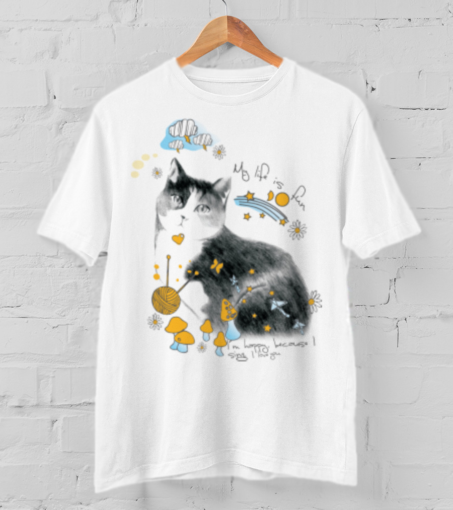 My Life Is Fun I'm Happy Because I Smile Kitty T-Shirt