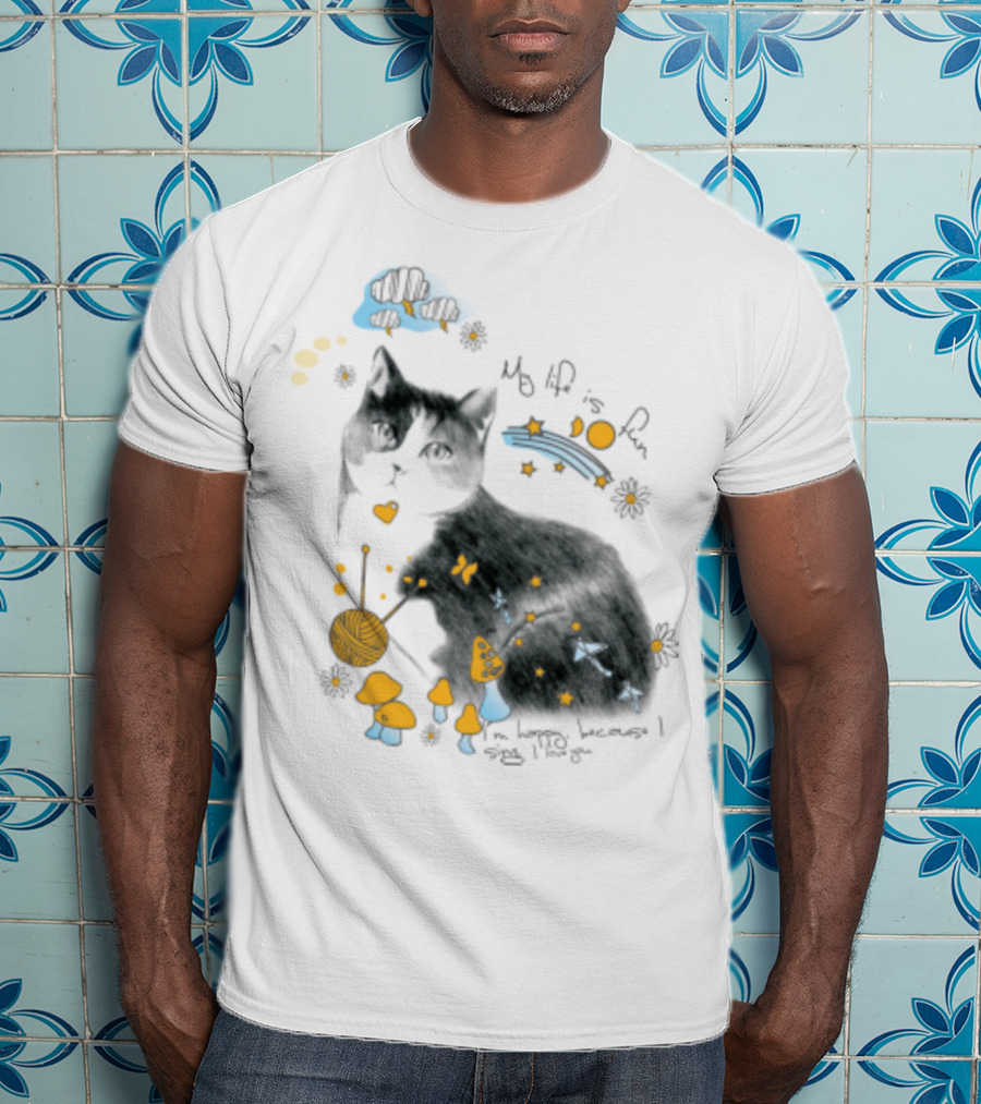 My Life Is Fun I'm Happy Because I Smile Kitty T-Shirt