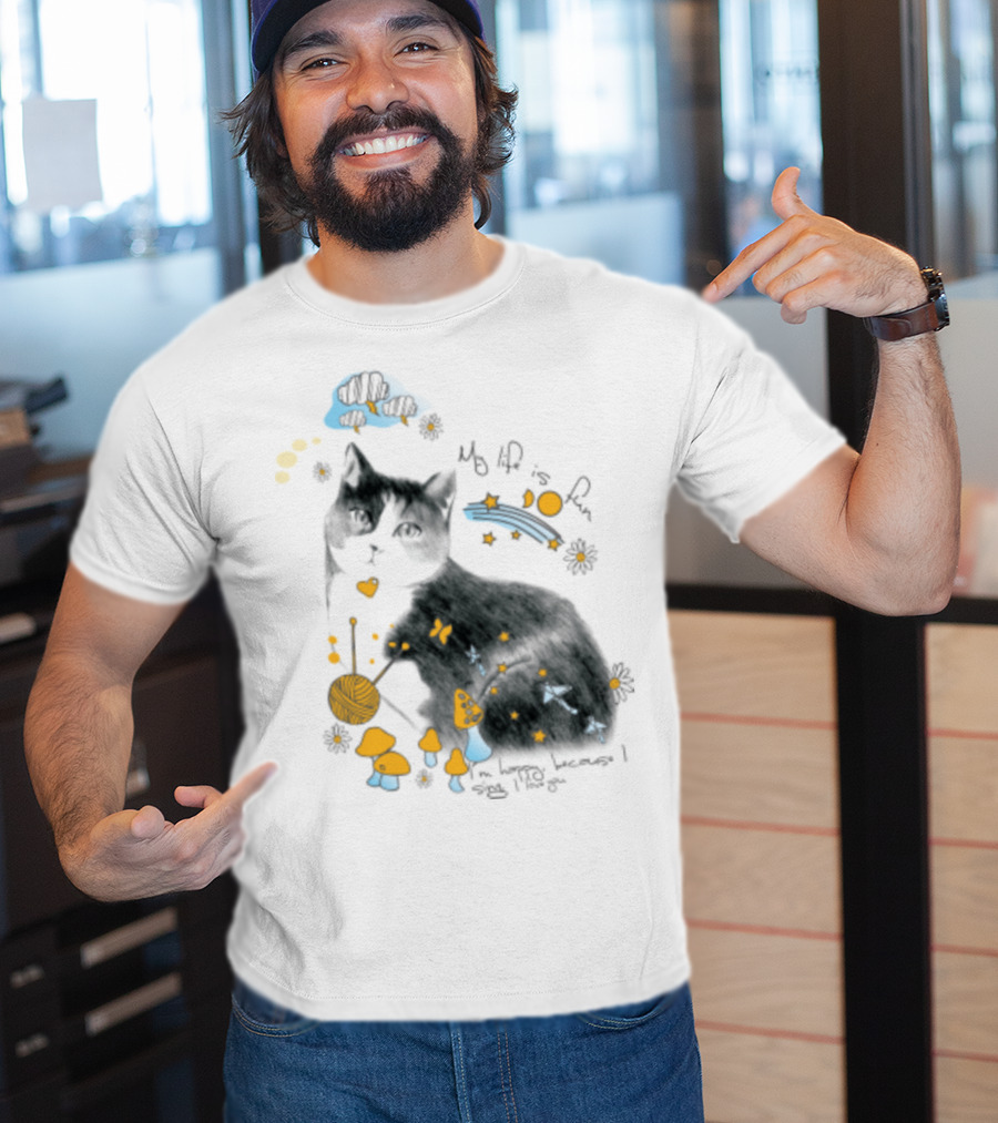 My Life Is Fun I'm Happy Because I Smile Kitty T-Shirt