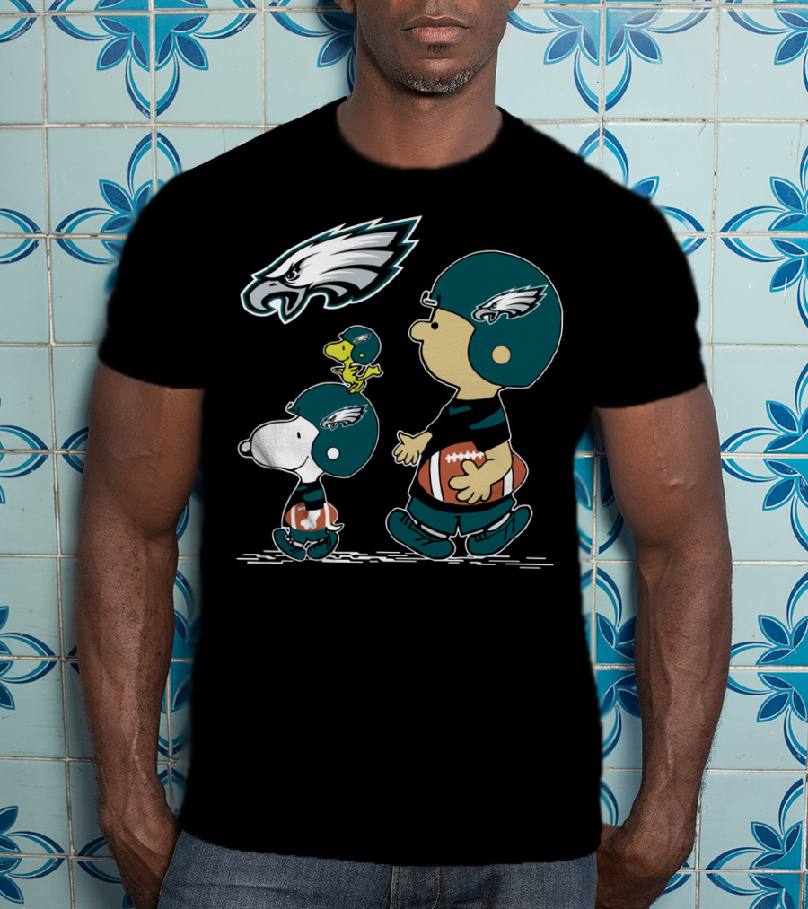 Peanuts Eagles Christmas Football Cute Characters T-Shirt