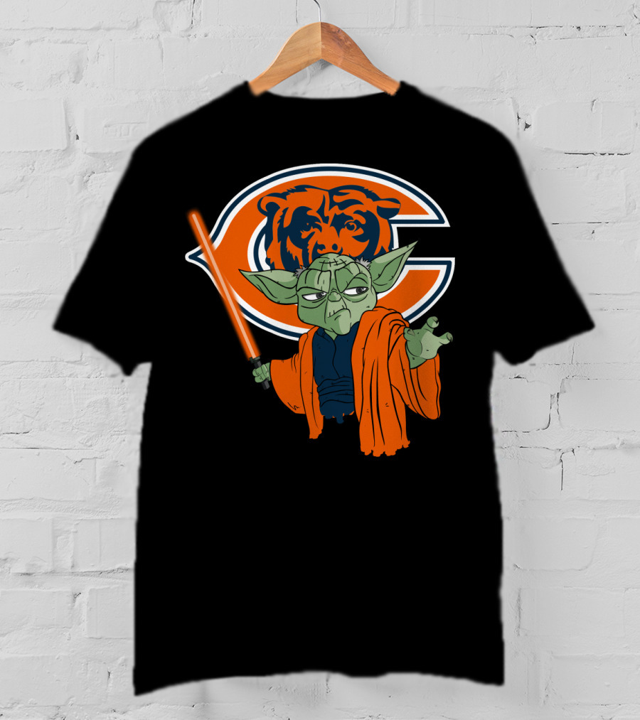 Chicago Bears Yoda Orange Lightsaber T-Shirt