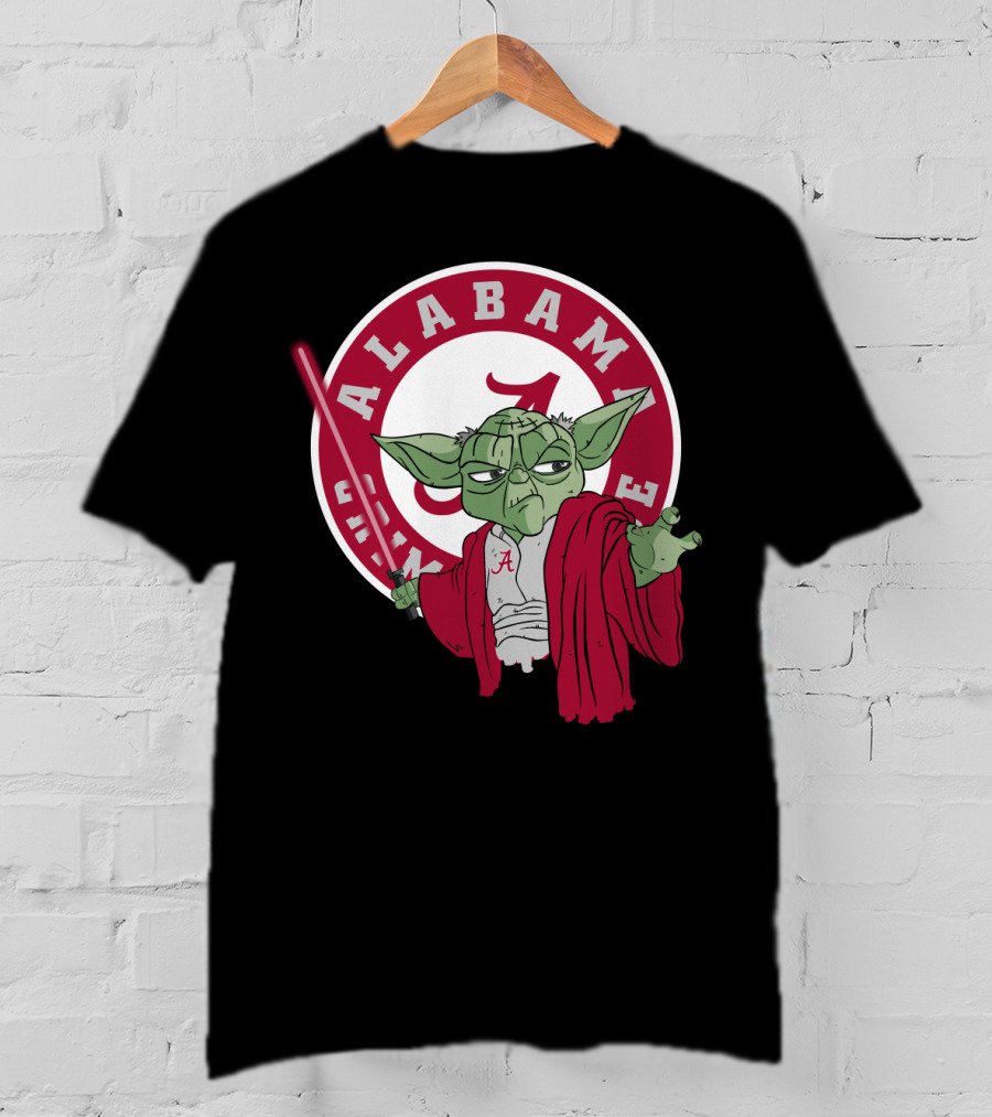 Alabama Crimson Tide Yoda With Lightsaber T-Shirt