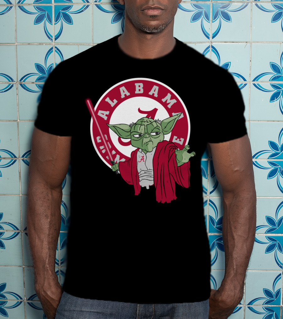 Alabama Crimson Tide Yoda With Lightsaber T-Shirt