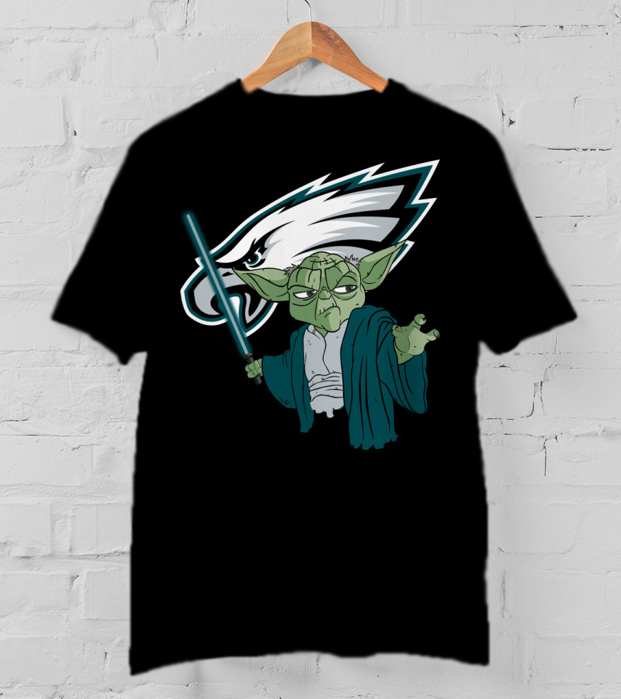 Eagles Yoda Lightsaber Star Wars Philadelphia Football T-Shirt
