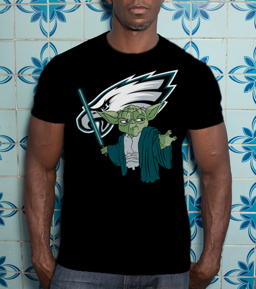 Eagles Yoda Lightsaber Star Wars Philadelphia Football T-Shirt