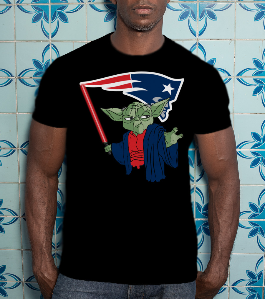 Yoda Patriots Logo Lightsaber Jedi Crossover T-Shirt