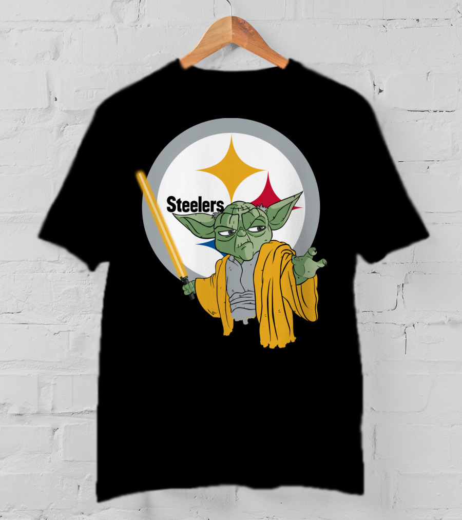 Steelers Yoda Star Wars Crossover With Lightsaber T-Shirt