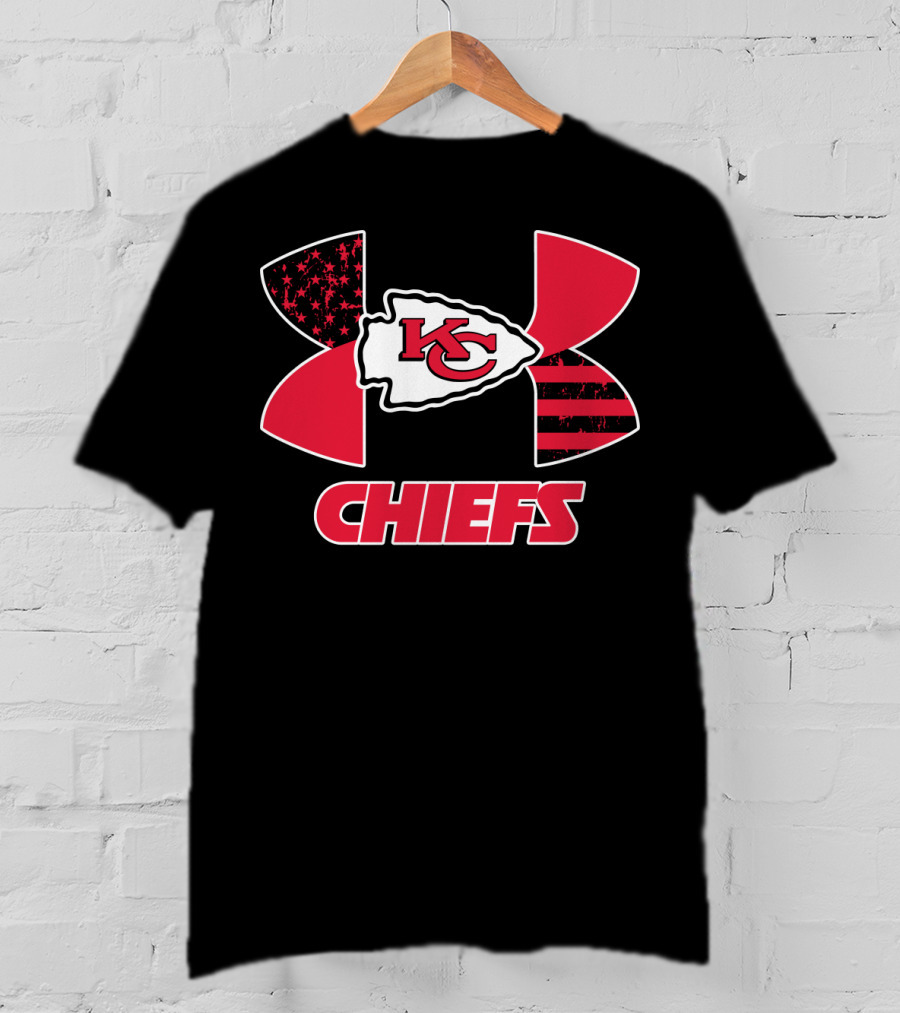 Under Armour Chiefs Kc Arrowhead Logo Stars And Stripes T-Shirt