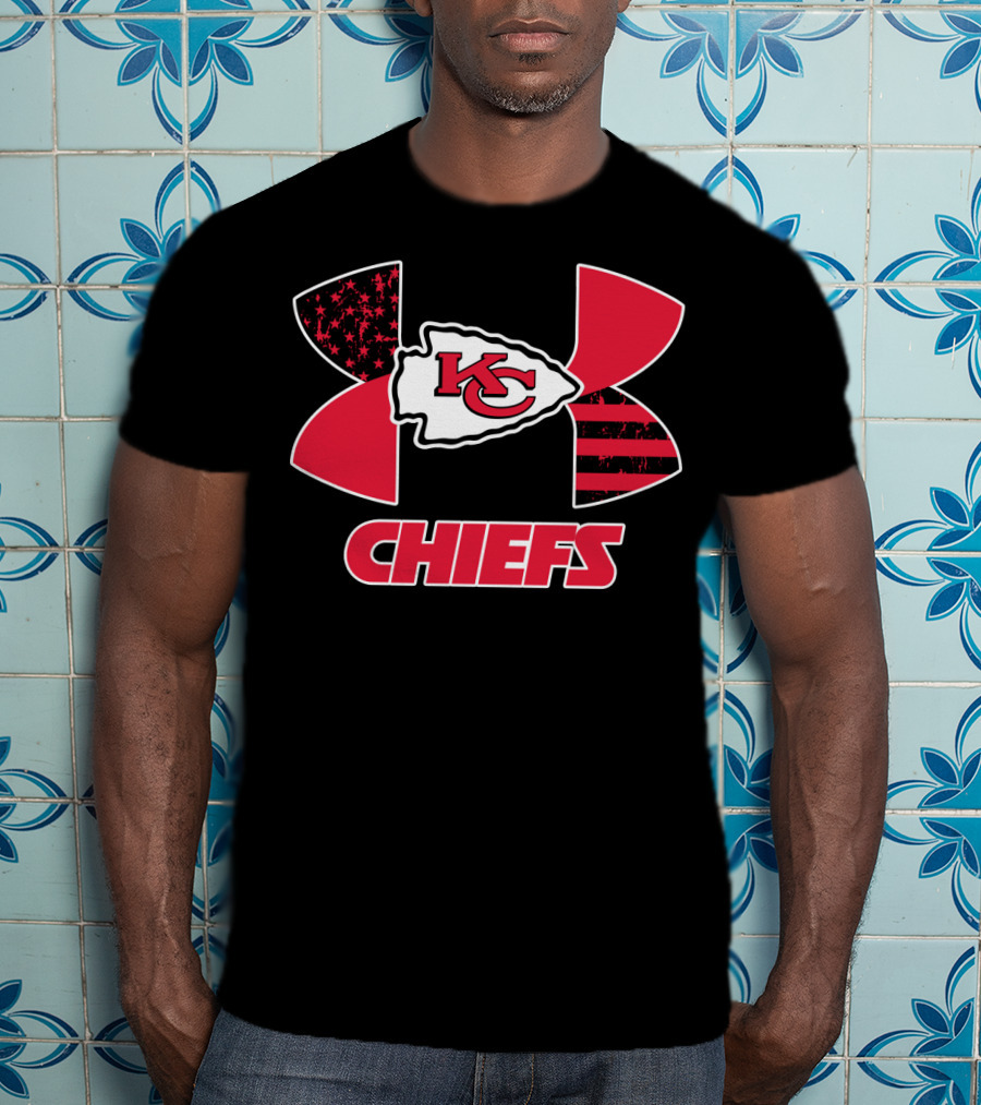 Under Armour Chiefs Kc Arrowhead Logo Stars And Stripes T-Shirt