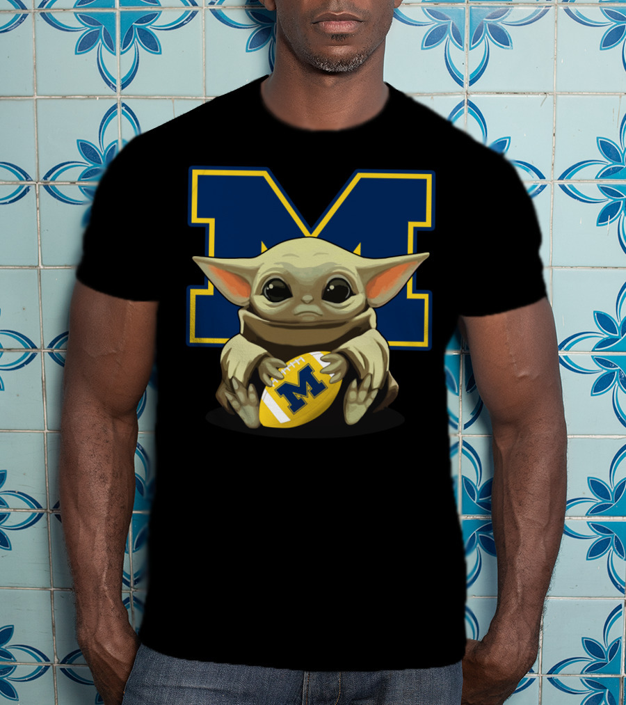 Yoda Baby M Wolverines Football T-Shirt