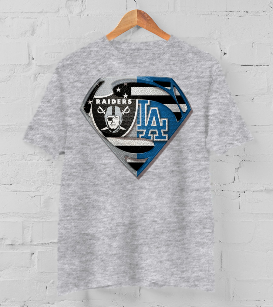Raiders La Logo Crossover Superman Shield T-Shirt
