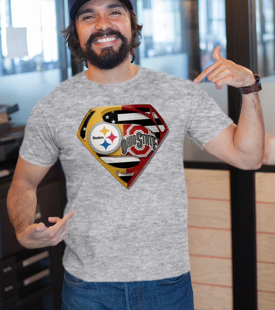 Steelers Ohio State Super Logo Steelers-Bucks Fan Gear T-Shirt