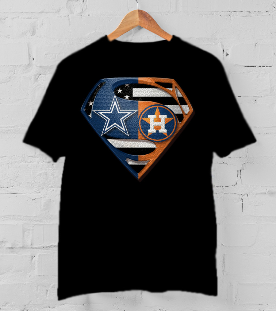Super Cowboys Astros Logo Stars And Stripes T-Shirt