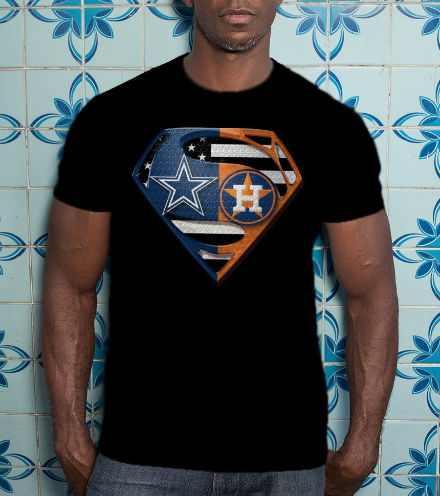 Super Cowboys Astros Logo Stars And Stripes T-Shirt