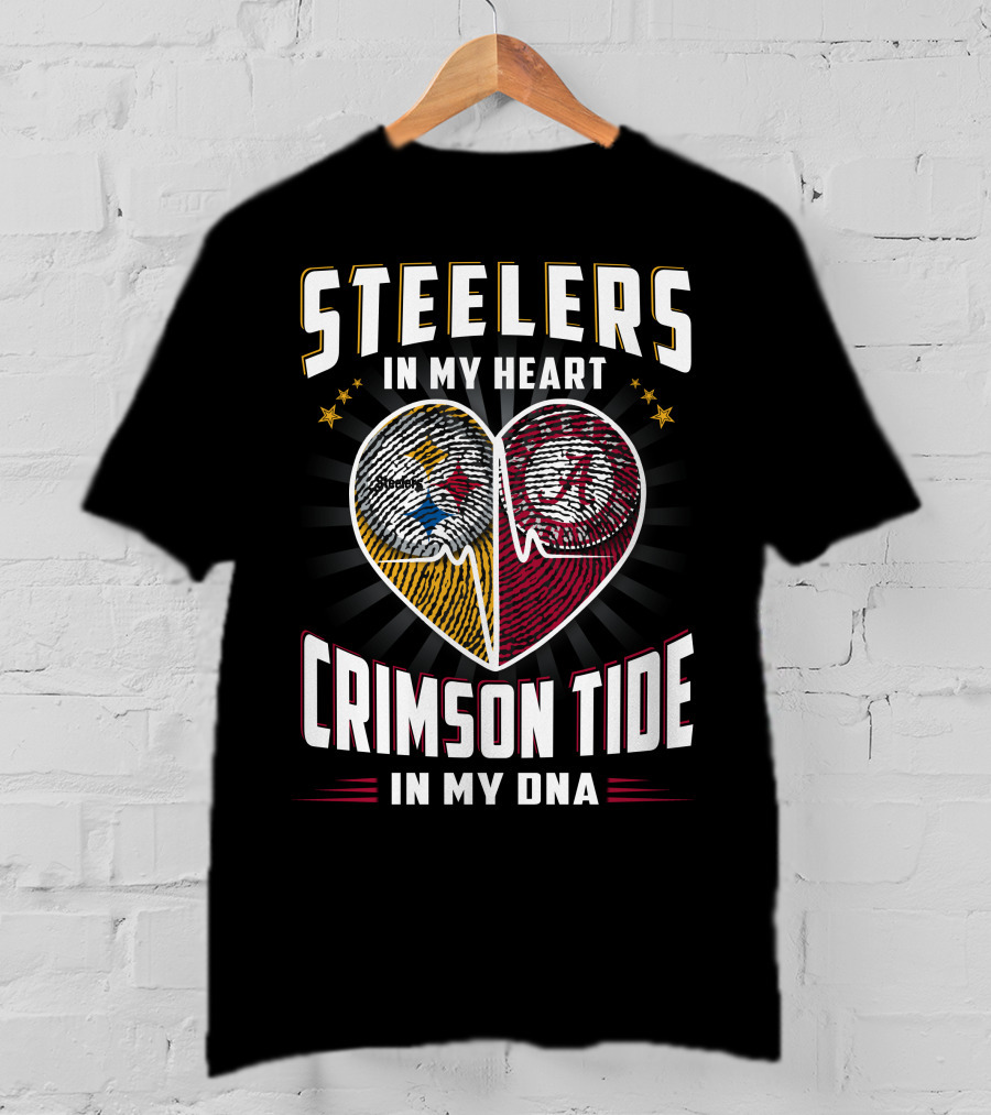 Steelers In My Heart Crimson Tide In My Dna T-Shirt