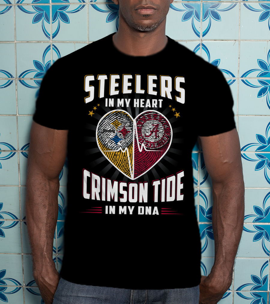 Steelers In My Heart Crimson Tide In My Dna T-Shirt