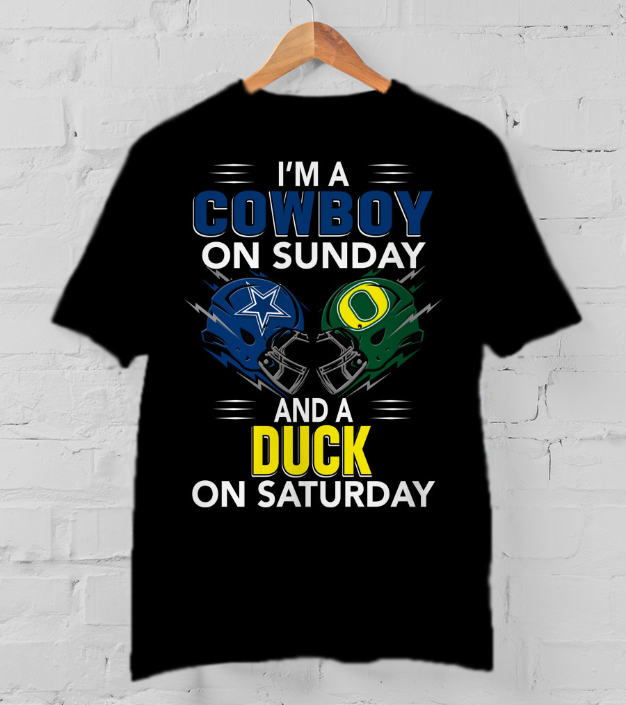 I'm A Cowboy On Sunday And A Duck On Saturday Football Helmets T-Shirt