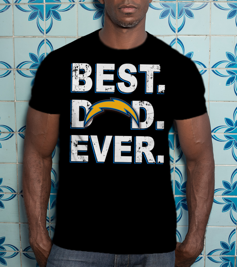 Best Dad Ever Chargers Football Fan Gear T-Shirt