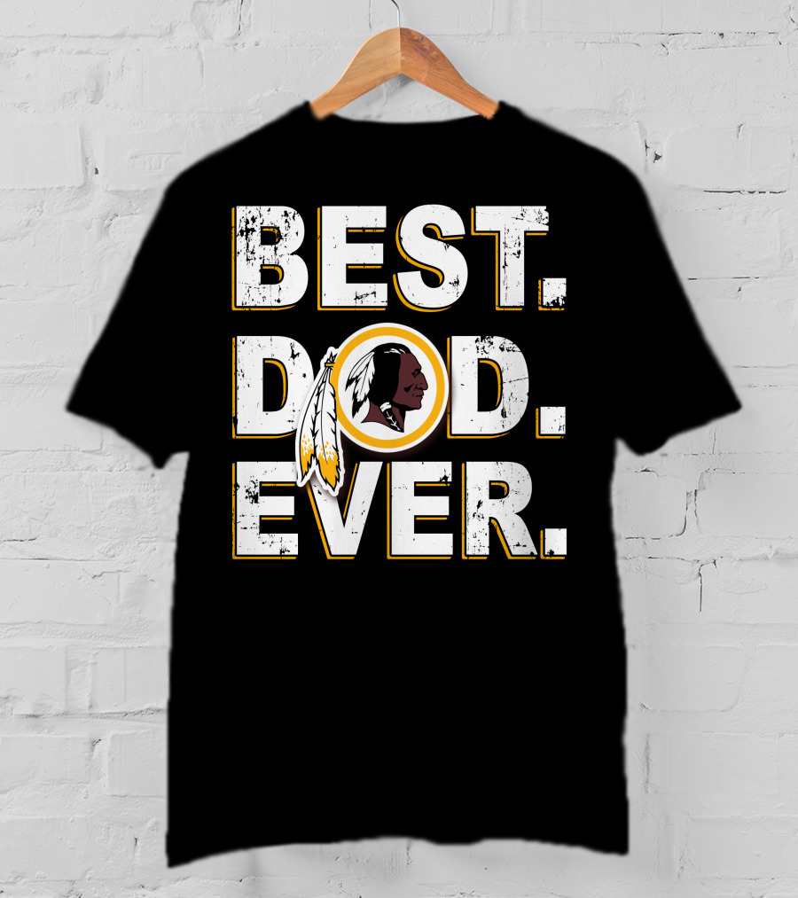 Best Dad Ever Washington Football Feather Symbol T-Shirt