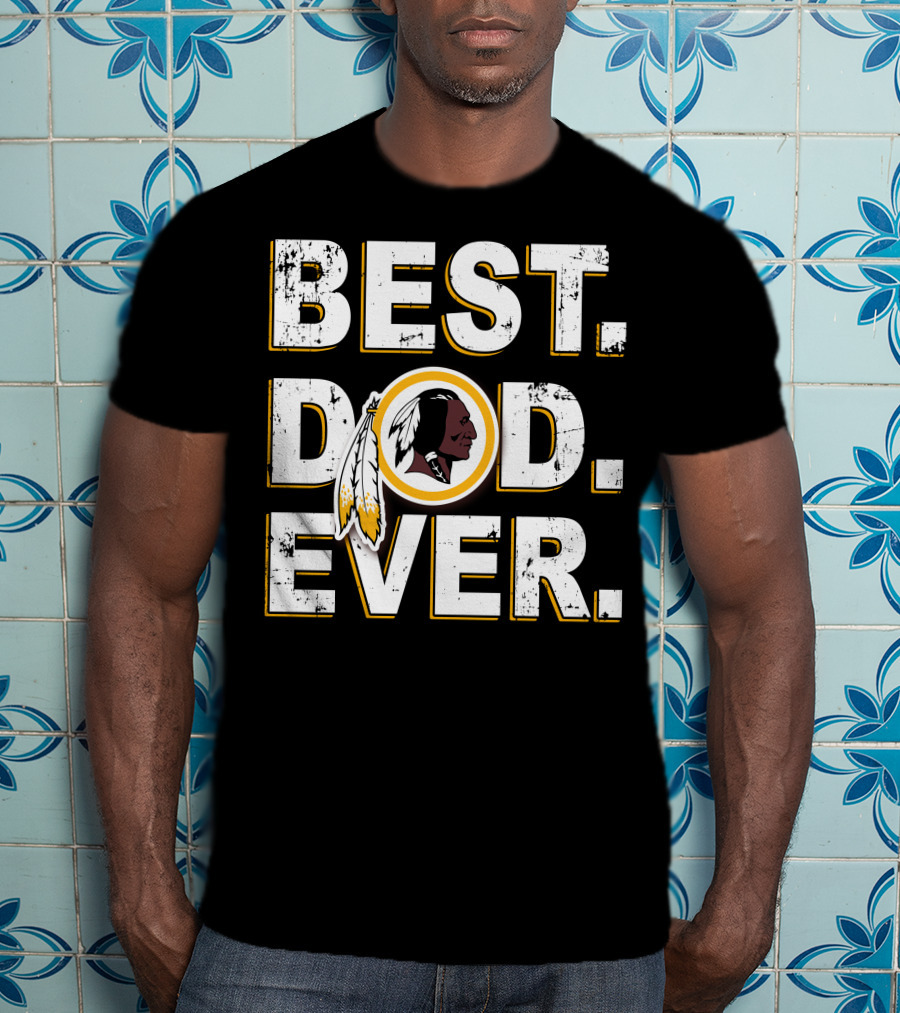 Best Dad Ever Washington Football Feather Symbol T-Shirt