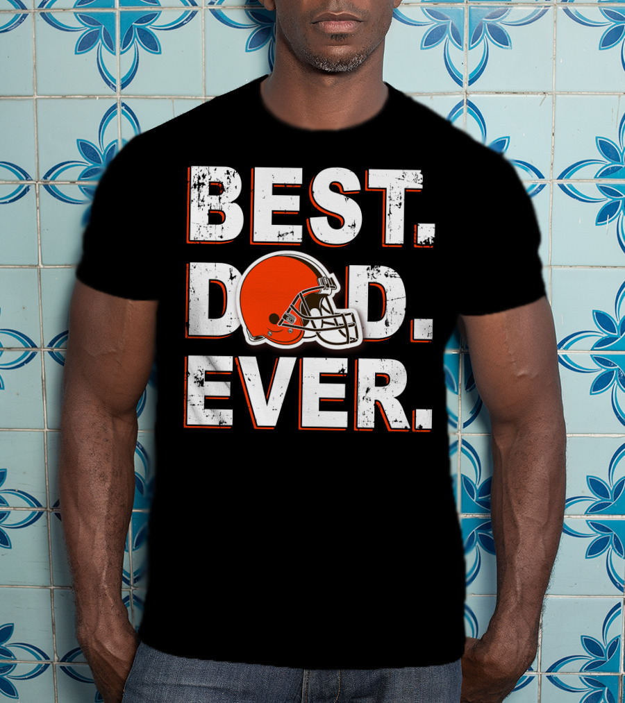 Best Dad Ever Cleveland Football Helmet T-Shirt