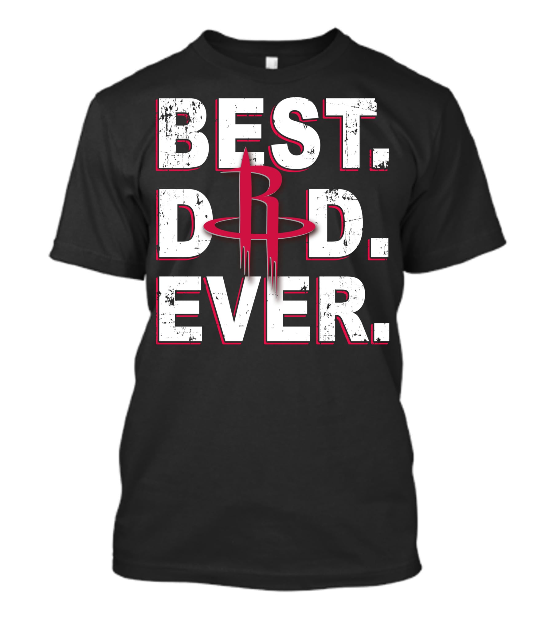 Best Dad Ever Houston Rockets Logo Basketball Fan Tribute T-Shirt