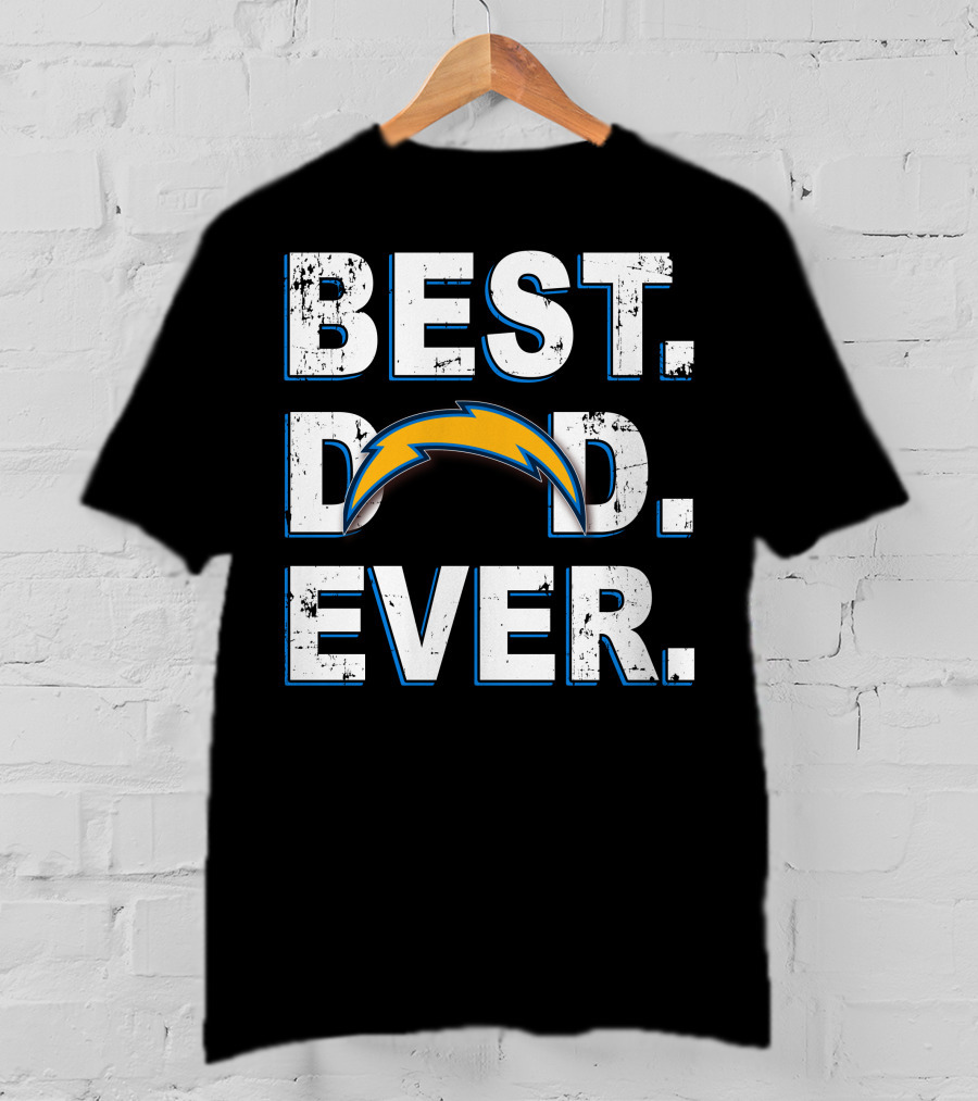 BEST DAD EVER Chargers Fan Lightning Bolt T-Shirt