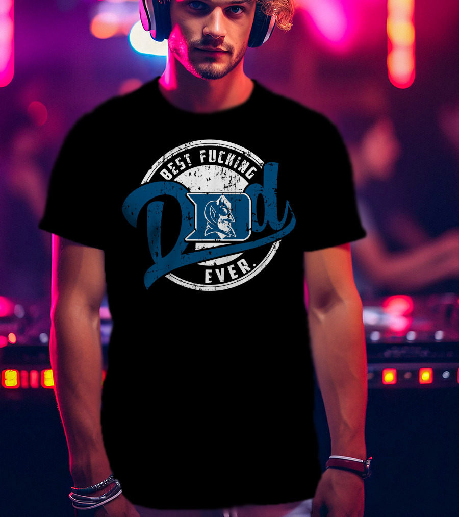 Best Dad Ever Devils Blue Icon Emblem T-Shirt