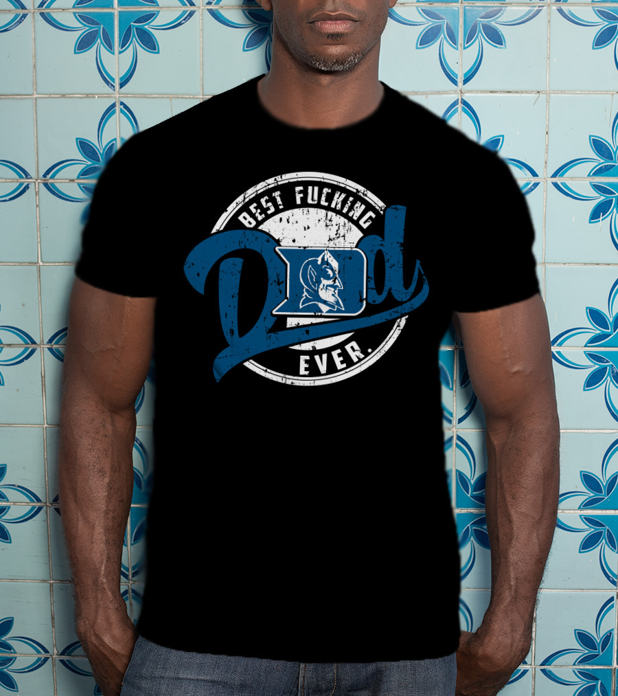 Best Dad Ever Devils Blue Icon Emblem T-Shirt