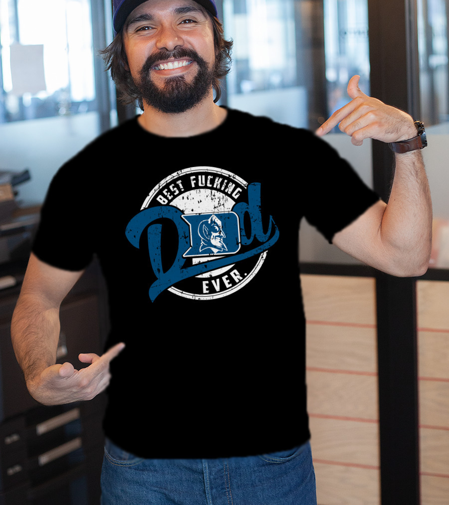 Best Dad Ever Devils Blue Icon Emblem T-Shirt