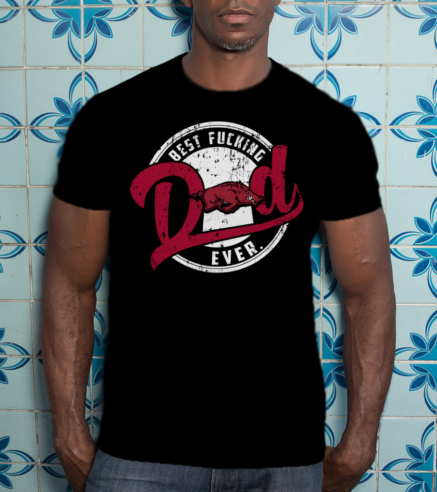 Best Dad Ever Razorbacks T-Shirt