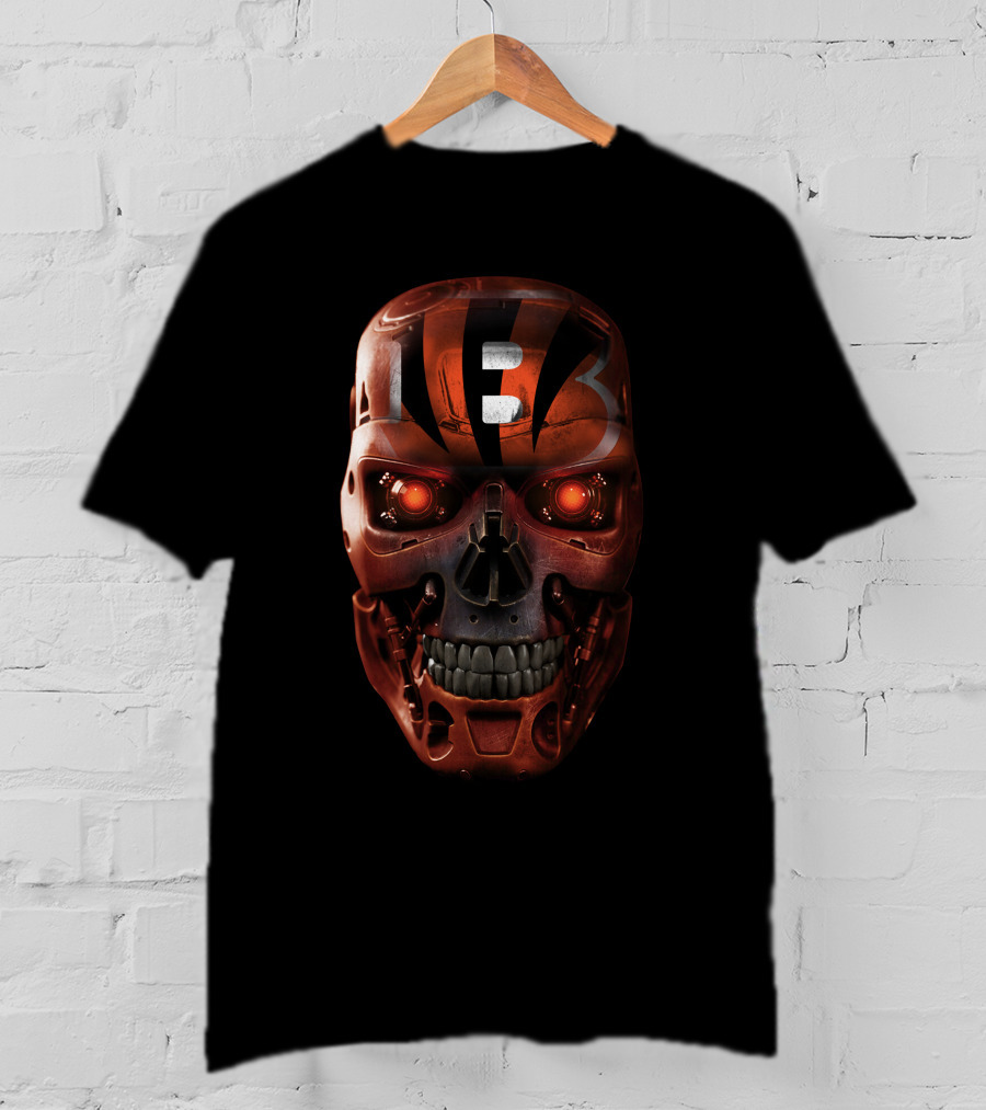 Terminator-Inspired Cincinnati Bengals Skull T-Shirt