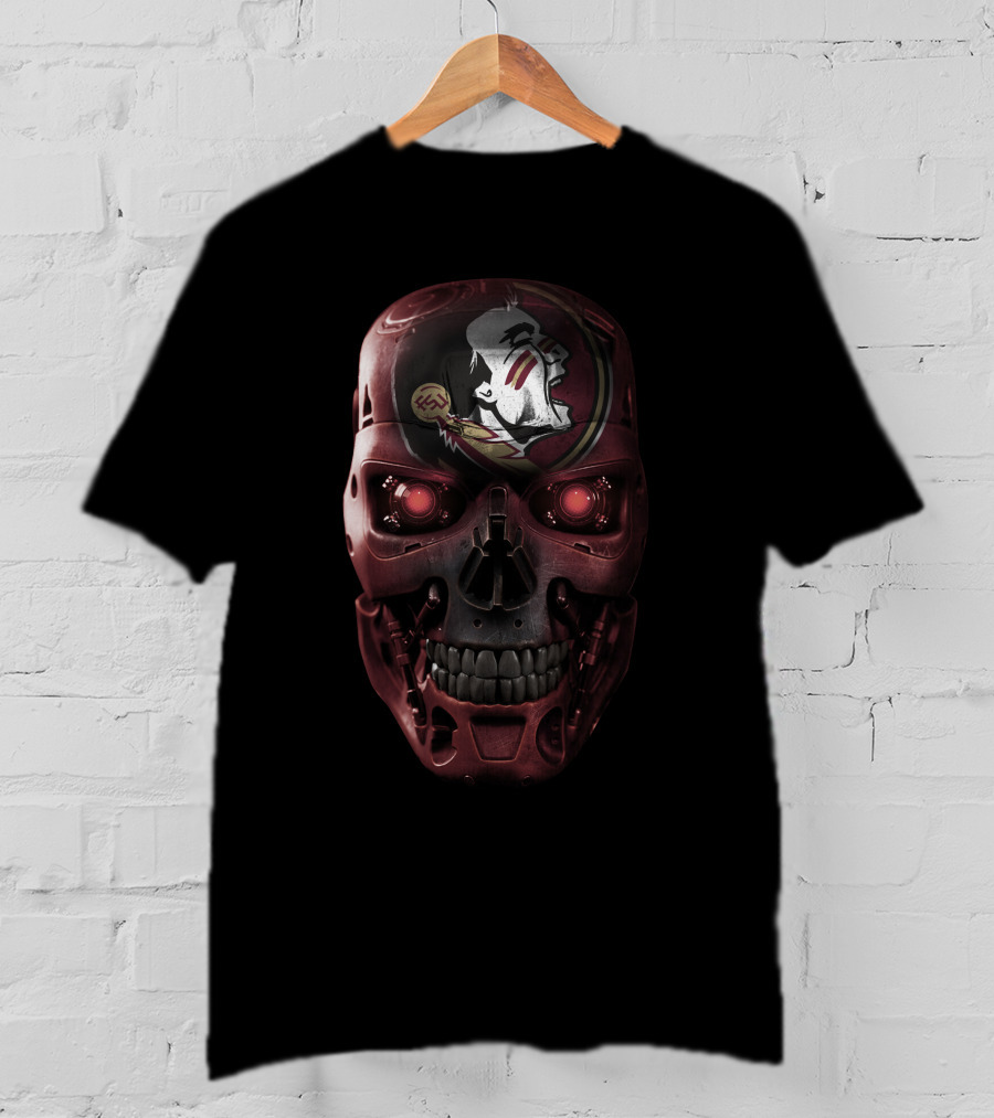 Seminoles Skull With Robotic Elements T-Shirt