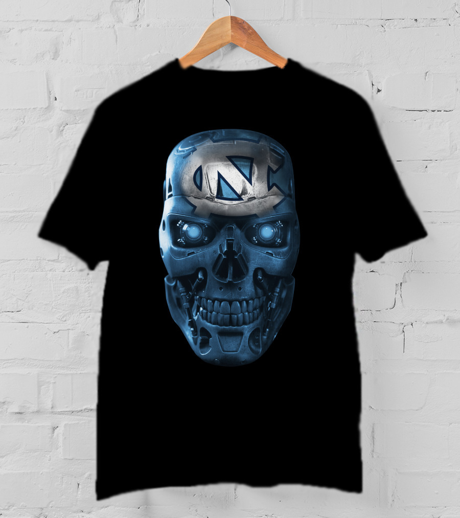 Skull Tarheels Chrome North Carolina Inspired T-Shirt