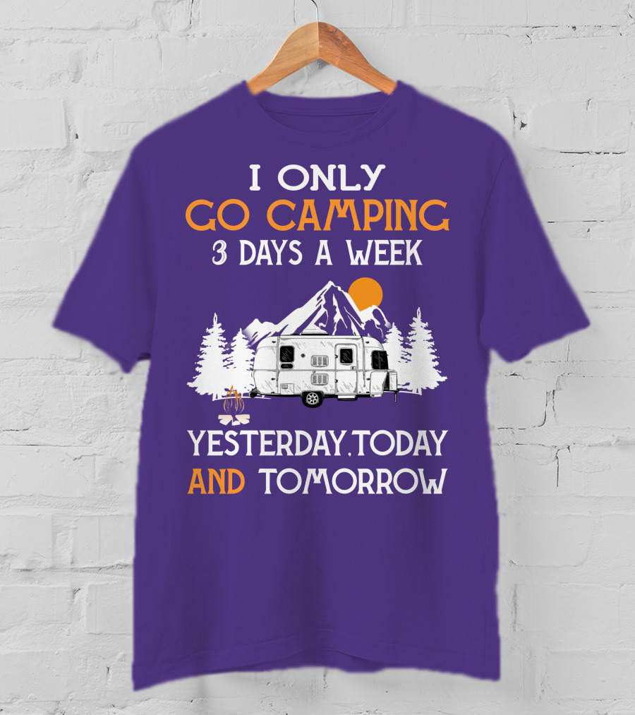 I Only Go Camping 3 Days A Week Yesterday Today And Tomorrow Airstreamers T-Shirt
