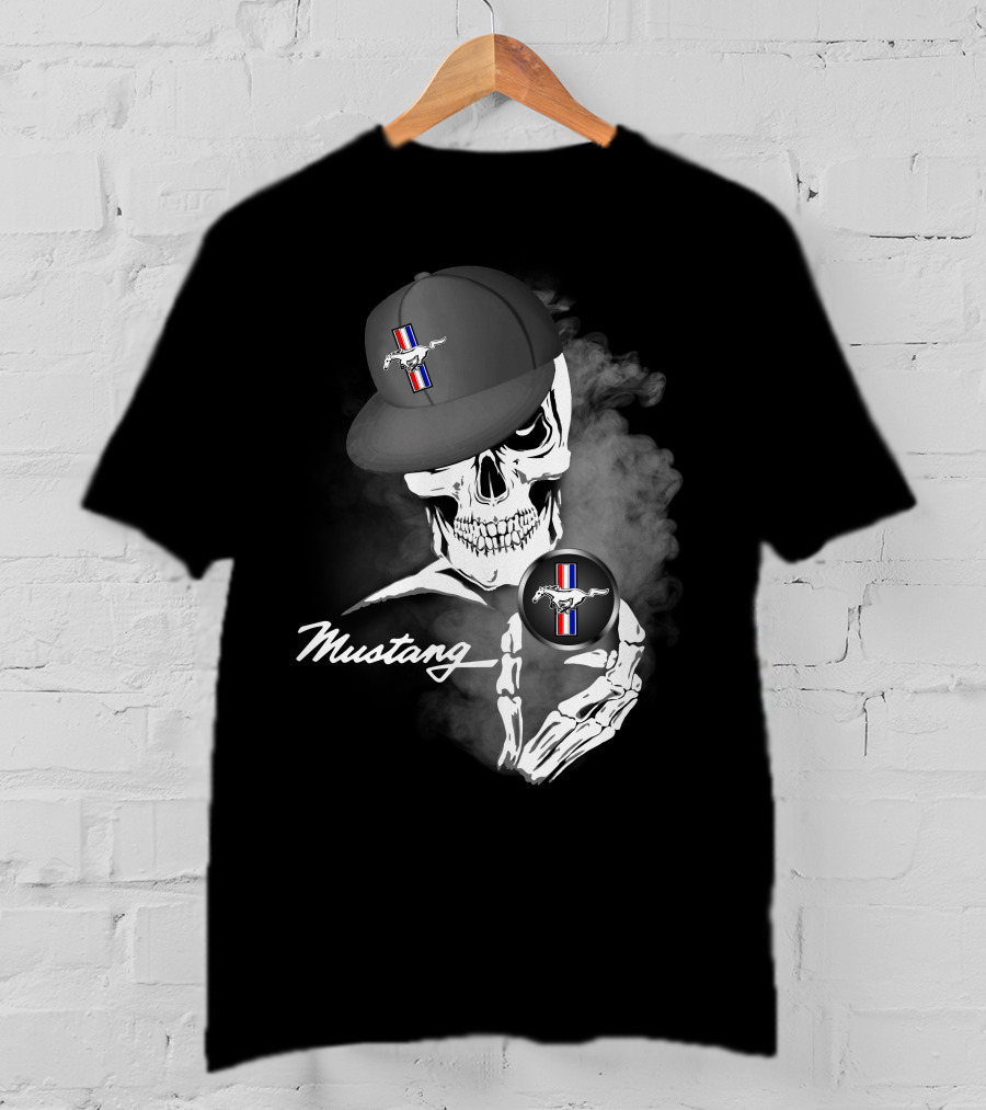 Mustang Skull With Hat And Car T-Shirt